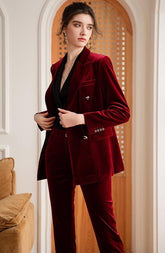 Burgundy Velvet Vogue Pantsuit